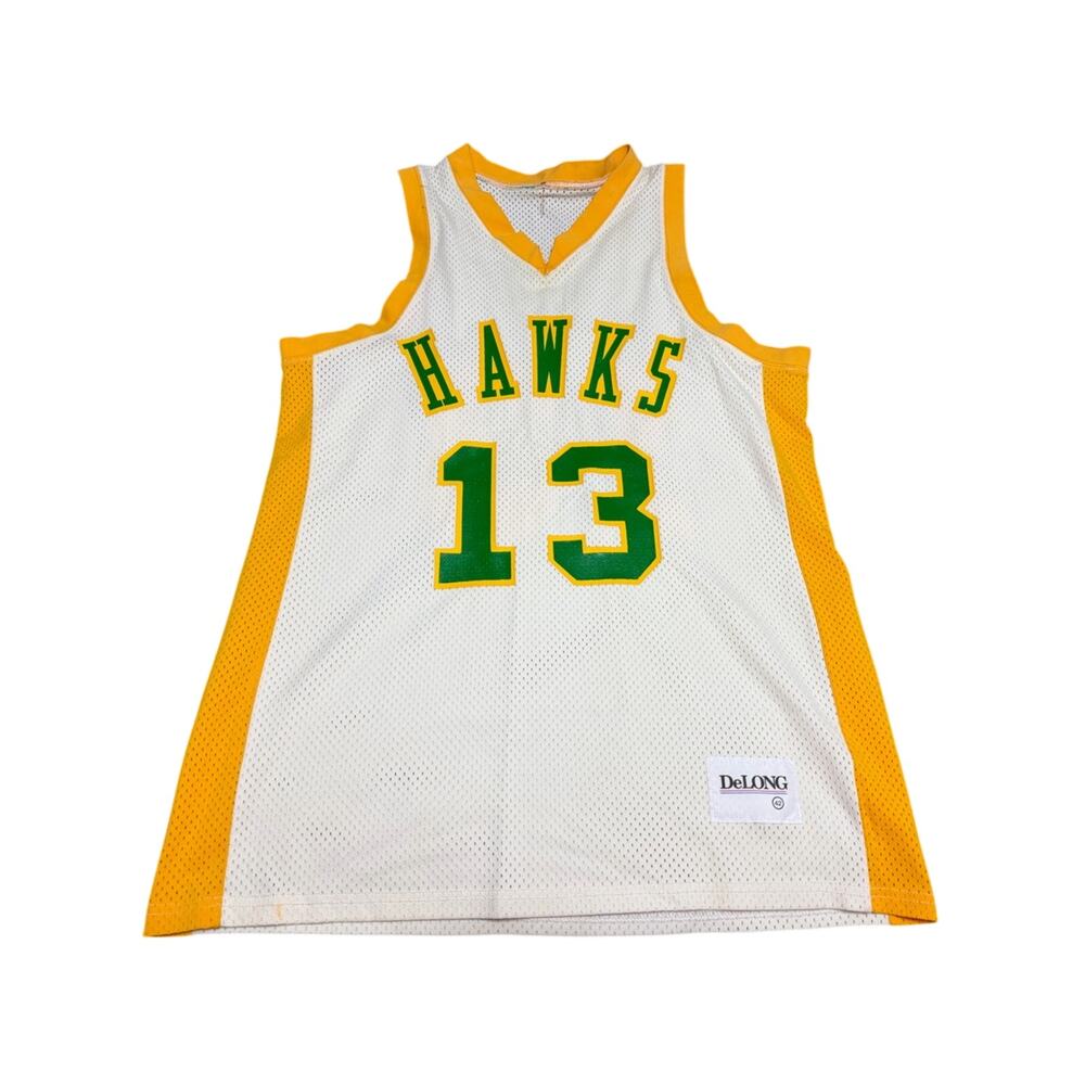 Vintage DEADSTOCK 80’s Delong Basketball Jersey HAWKS #13 Size 42 RARE
